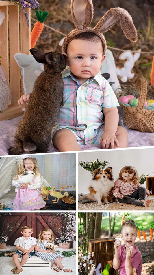 Bunny Kisses and Easter Wishes: Playful Infant Photo Shoots