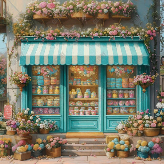 Gatsby Art Blue Candy Shop Photography Backdrop Gbsx-01364