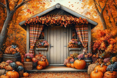 Gatsby Autumn Forest Cottage Photography Backdrop Gbsx-01177