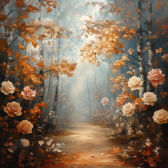 Gatsby Autumn Forest Rose Path Photography Backdrop Gbsx-01183