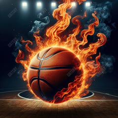 Gatsby Basketball Court With Fire Photography Backdrop Gbsx-01280