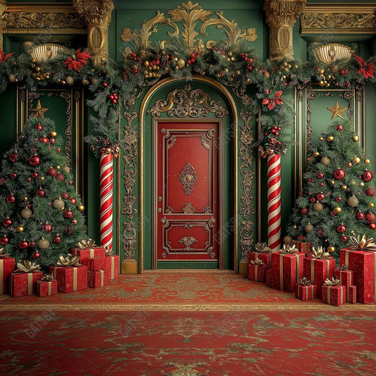 Gatsby Christmas Arched Door Photography Backdrop Gbsx-01141