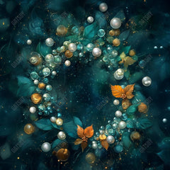 Gatsby Christmas Blue Merry Wreath Celebration Photography Backdrop Gbsx-01211