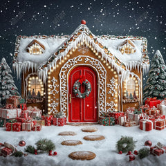 Gatsby Christmas Festive Gingerbread House Photography Backdrop Gbsx-01148