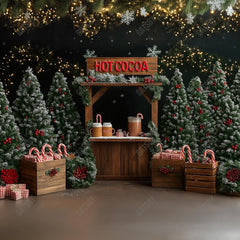 Gatsby Christmas Hot Cocoa Tree Farm Photography Backdrop Gbsx-01095