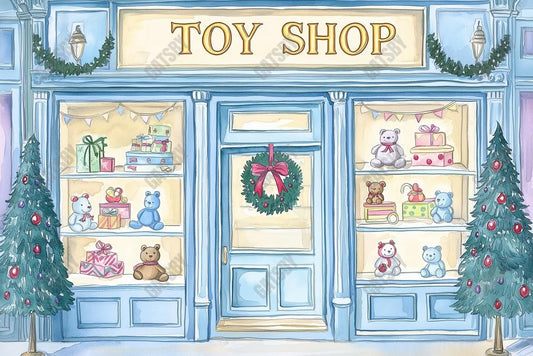 Gatsby Christmas Toy Shop Photography Backdrop Gbsx-01190