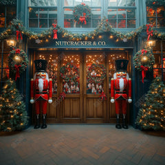 Gatsby Christmas Wooden Nutcracker Storefront Photography Backdrop Gbsx-01142