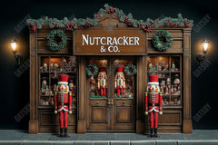 Gatsby Christmas Wooden Nutcracker Storefront Photography Backdrop Gbsx-01143