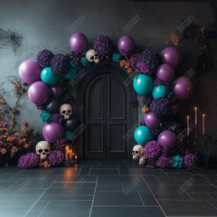 Gatsby Day Of The Dead Floral Arched Door Photography Backdrop Gbsx-01156