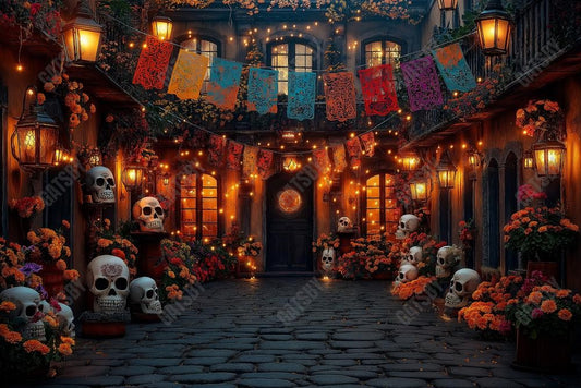 Gatsby Day Of The Dead Night House Photography Backdrop Gbsx-01157