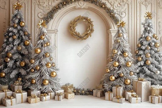 Gatsby Elegant Arched Christmas Wall Photography Backdrop Gbsx-01106