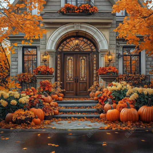 Gatsby Elegant Autumn Porch Photography Backdrop Gbsx-01099
