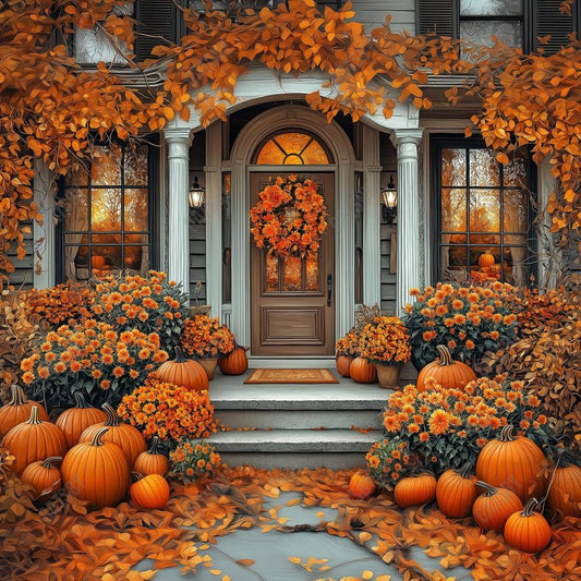 Gatsby Elegant Autumn Porch Photography Backdrop Gbsx-01100