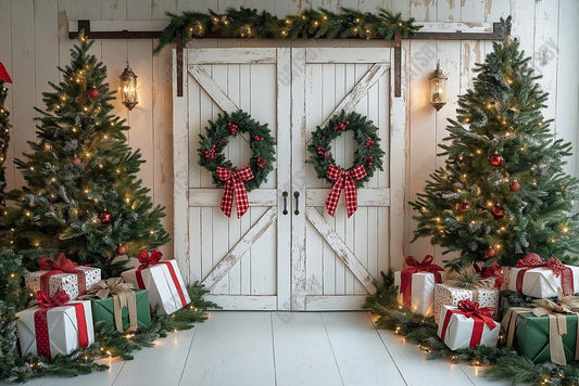 Gatsby Festival Christmas Barn Door Photography Backdrop Gbsx-01134
