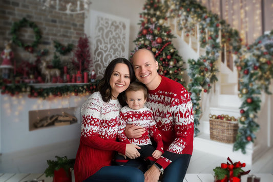 Gatsby Christmas Living Room Photography Backdrop Gbsx-00588