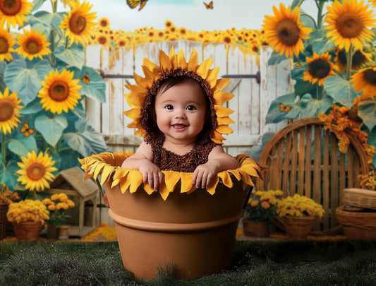 Gatsby Autumn Sunflower Farm Door Photography Backdrop Gbsx-00797