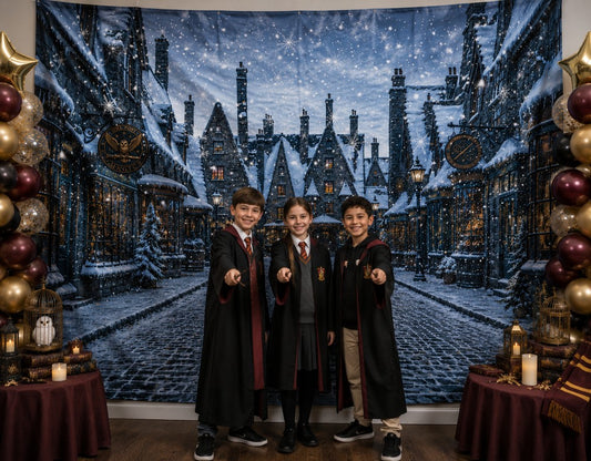 Gatsby Magical Snowy Town Photography Party Backdrop GB_01311