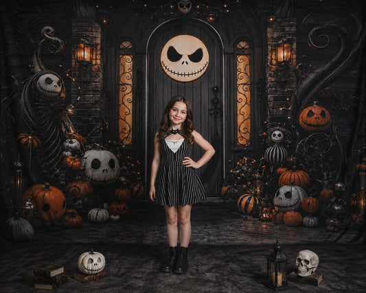 Gatsby Whimsical Halloween Door Photography Party Backdrop GB_01324