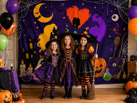 Gatsby Cute Witch Sisters Photography Party Backdrop GB_01329