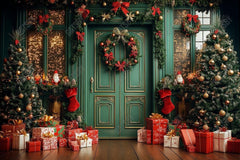 Gatsby Green Christmas Beautiful Shops And Gifts Photography Backdrop Gbsx-01104