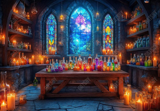 Gatsby Halloween Mystic Potion Witch Laboratory Photography Backdrop Gbsx-01078