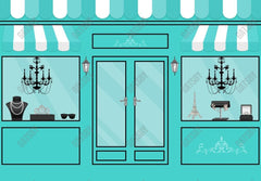 Gatsby Jewelry Boutique Storefront Photography Backdrop Gbsx-01086