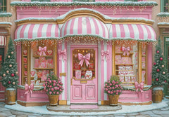 Gatsby Pink And White Christmas Candy Shop Boutique Photography Backdrop Gbsx-01083