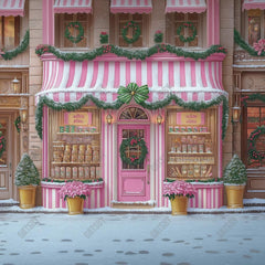 Gatsby Pink Chirstmas Candy Shop Photography Backdrop Gbsx-01093