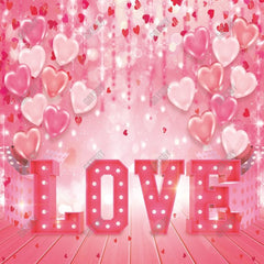 Gatsby Pink Valentine Love Heart Balloons Photography Backdrop Gbsx-01269