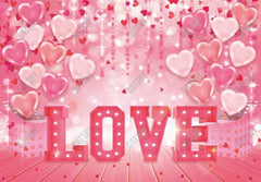 Gatsby Pink Valentine Love Heart Balloons Photography Backdrop Gbsx-01269