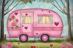 Gatsby Pink Vintage Camper Photography Backdrop Gbsx-01395