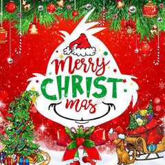Gatsby Red And Green Merry Grinchmas Birthday Photography Backdrop Gbsx-01080