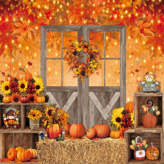 Gatsby Rustic Autumn Barn Door Photography Backdrop Gbsx-01087
