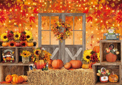 Gatsby Rustic Autumn Barn Door Photography Backdrop Gbsx-01087