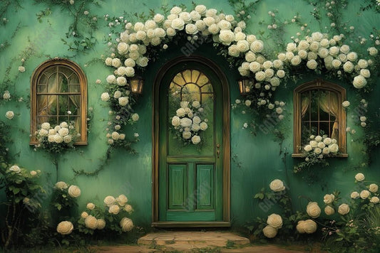 Gatsby Spring Green Garden Floral Door Photography Backdrop Gbsx-01226
