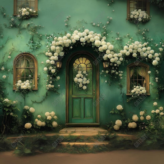 Gatsby Spring Green Garden Floral Door Photography Backdrop Gbsx-01226