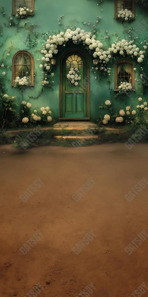 Gatsby Spring Green Garden Floral Door Photography Backdrop Gbsx-01227