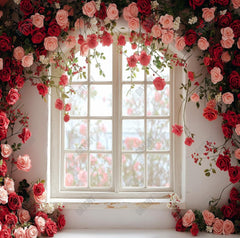 Gatsby Spring Valentine Flower Window Wall Photography Backdrop Gbsx-01313