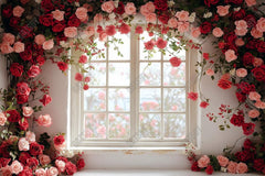 Gatsby Spring Valentine Flower Window Wall Photography Backdrop Gbsx-01313