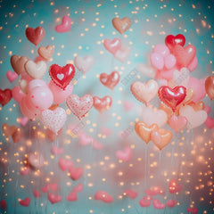 Gatsby Valentine Bokeh Heart Balloons Photography Backdrop Gbsx-01380