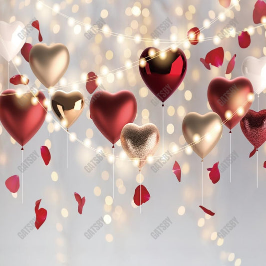 Gatsby Valentine Day Love Heart Balloons Photography Backdrop Gbsx-01257