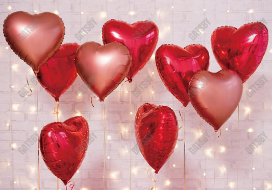 Gatsby Valentine Day Love Heart Balloons Wall Photography Backdrop Gbsx-01260