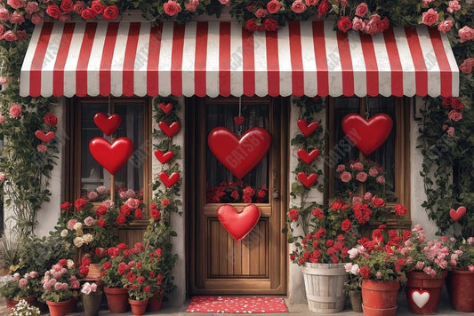 Gatsby Valentine Floral Shop Front Photography Backdrop Gbsx-01377