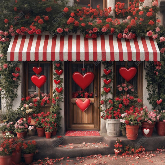 Gatsby Valentine Floral Shop Front Photography Backdrop Gbsx-01377