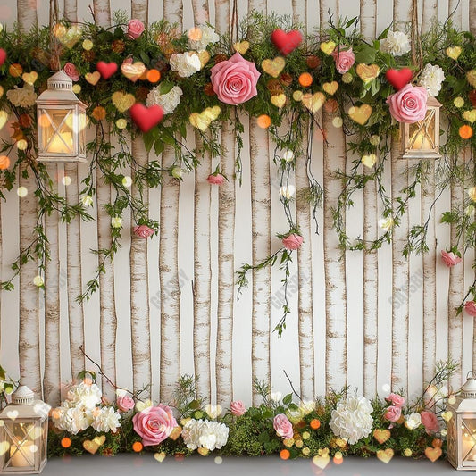 Gatsby Valentine Flower Garland Trees Photography Backdrop Gbsx-01363