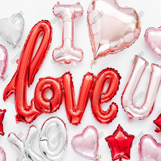 Gatsby Valentine I Love You Balloons Photography Backdrop Gbsx-01235