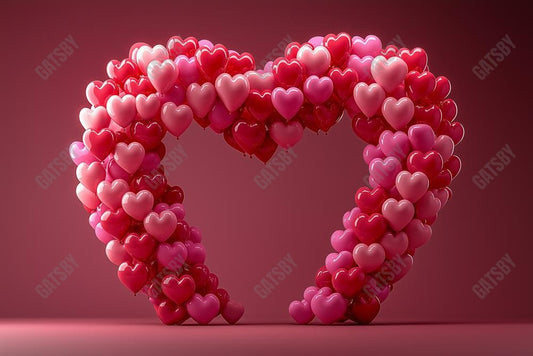 Gatsby Valentine Love Heart Arched Balloons Photography Backdrop Gbsx-01378
