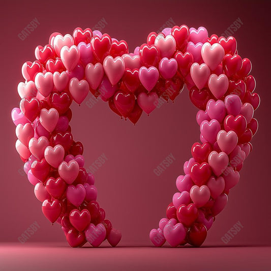 Gatsby Valentine Love Heart Arched Balloons Photography Backdrop Gbsx-01378