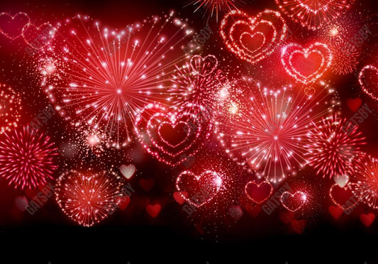 Gatsby Valentine Love Heart Fireworks Photography Backdrop Gbsx-01262