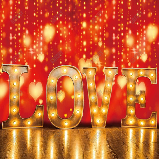 Gatsby Valentine Love Light Red Bokeh Photography Backdrop Gbsx-01256
